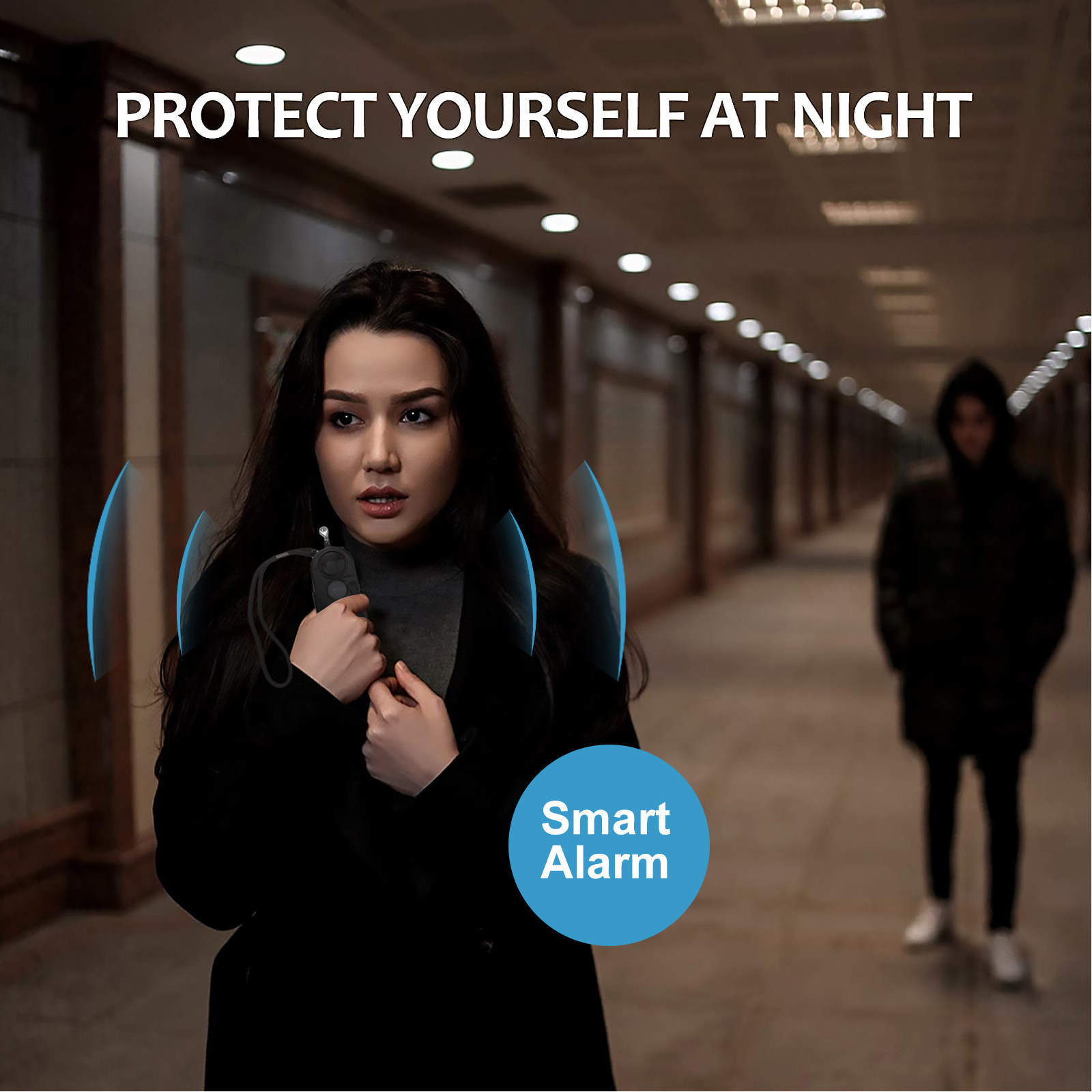 Personal Alarm Keychain - Portachiavi con allarme personale, luce a