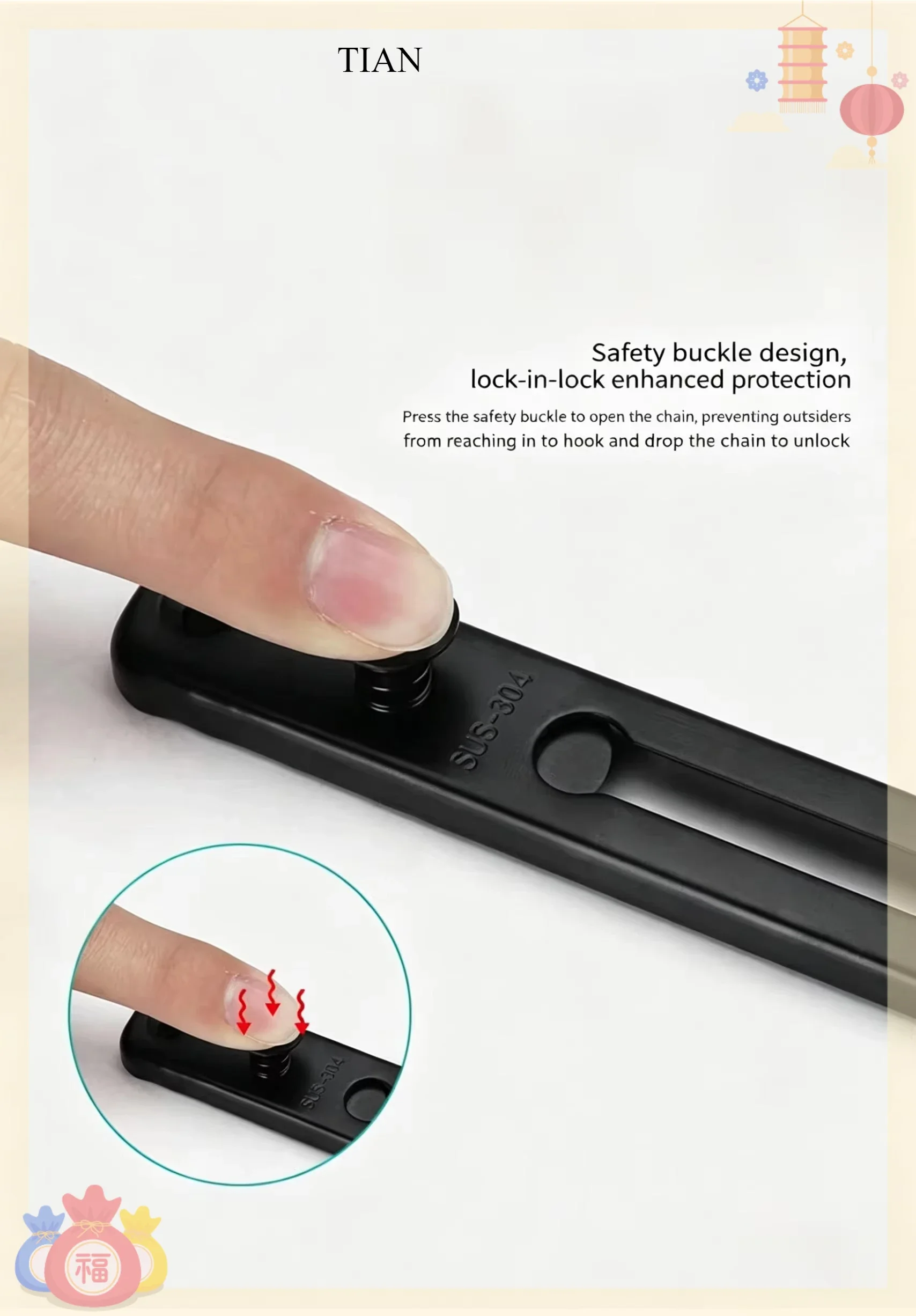 TIAN Serratura di Sicurezza pe - Security Chain Door recensione e prezzo