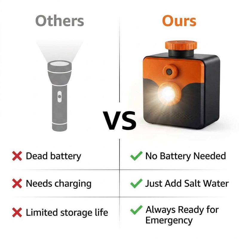 Lampada a energia di sale, tor - Power Outage Light recensione e prezzo